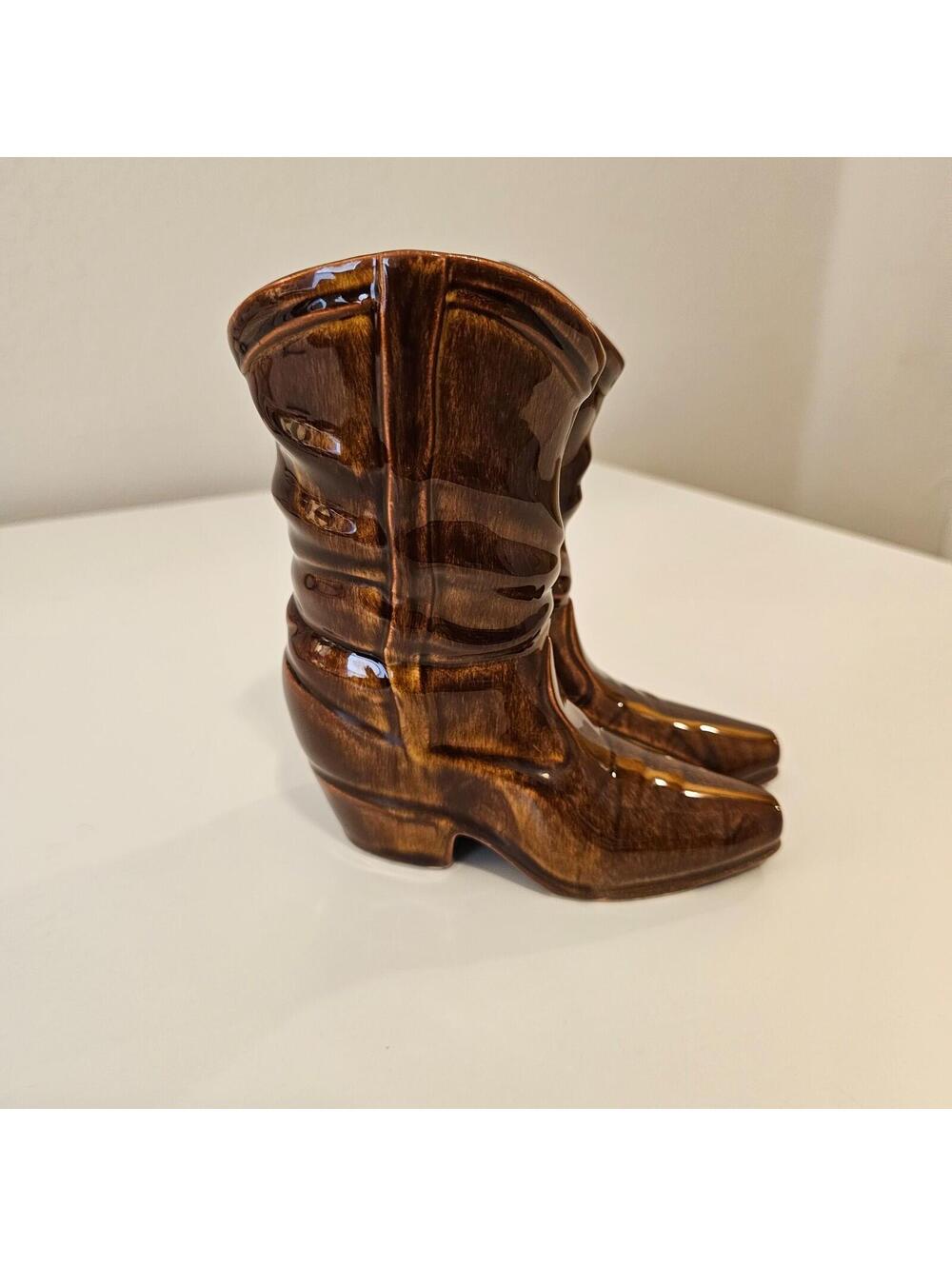 McCoy Collectible pottery ceramic planter vase Cowboy Boots  USA